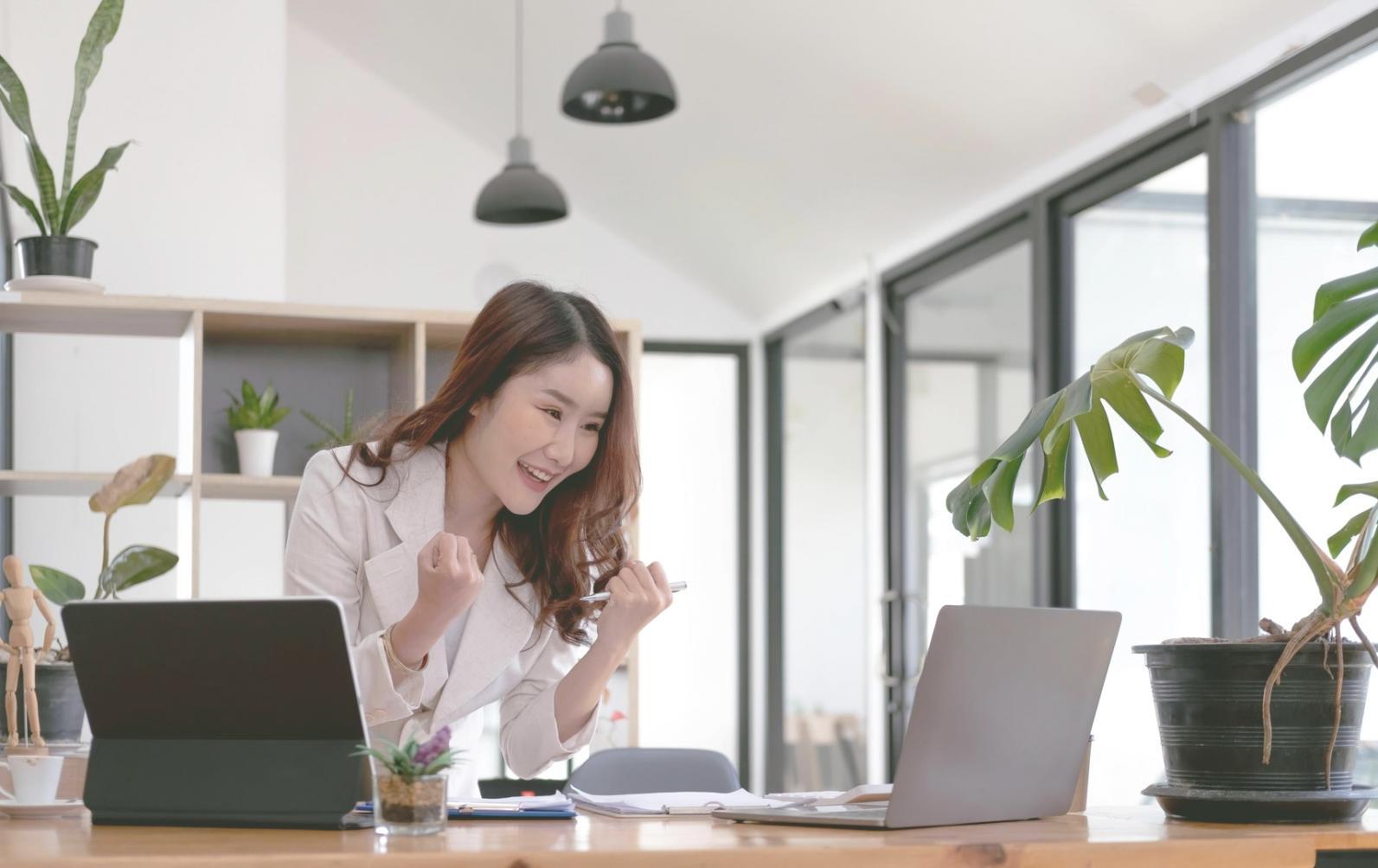 Corporate finance analyst reviewing financial models