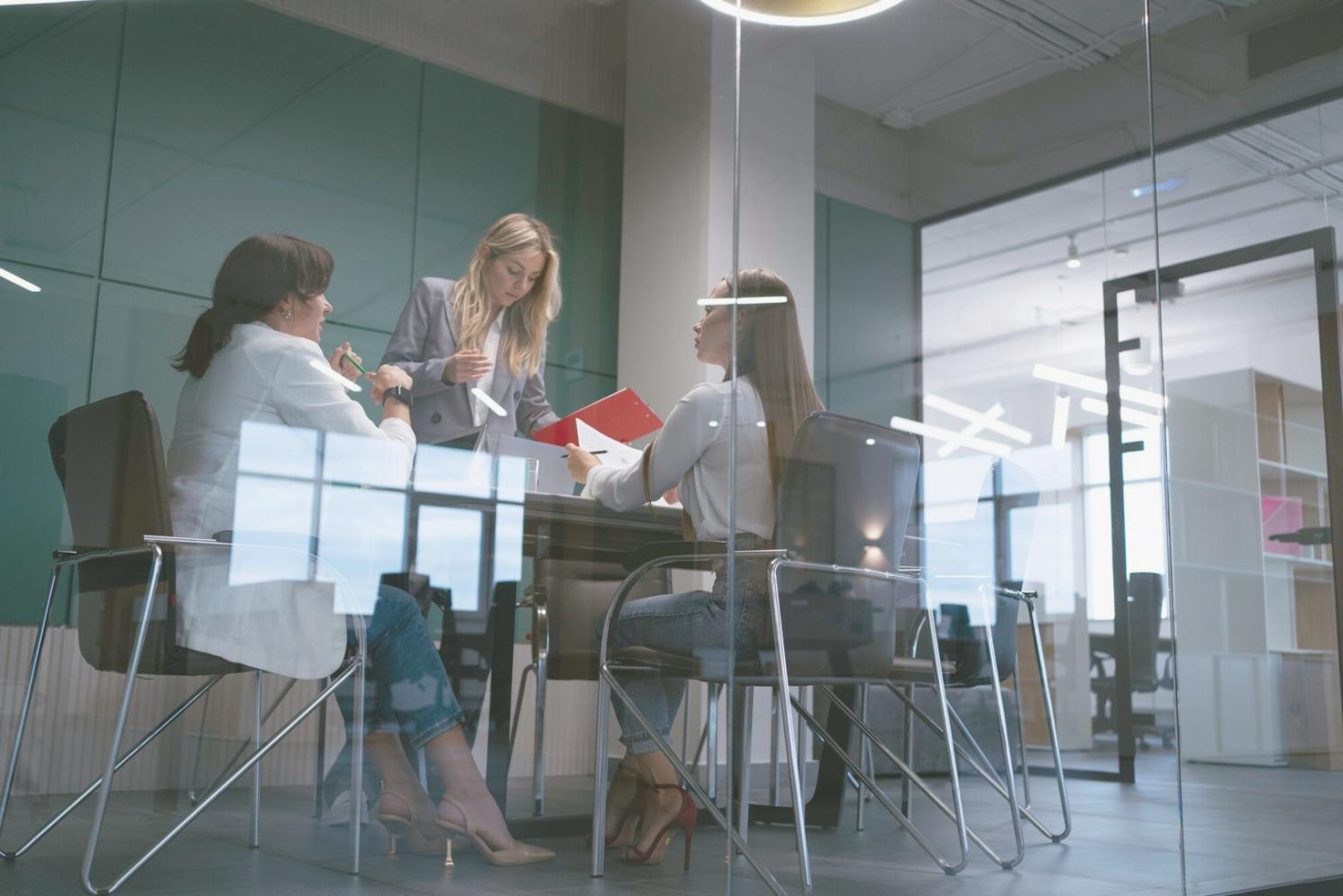 Financial modeling workspace with multiple monitors